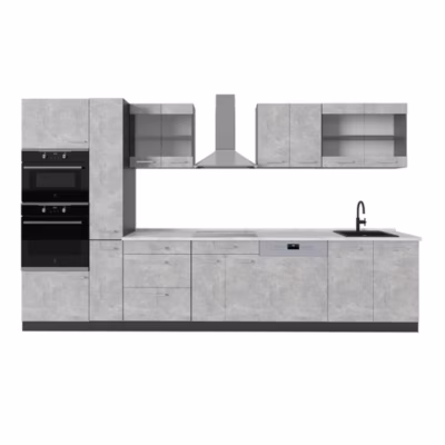 Vicco Cuisine  Béton/Anthracite 350cm , PT Marbre