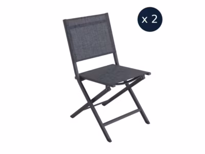 2 Chaises de jardin pliante Censo structure aluminium – Jardideco
