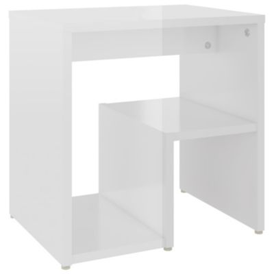Table de chevet, Table de Nuit, commode de chevet blanc brillant 40x30x40 cm bois d&rsquo;ingénierie