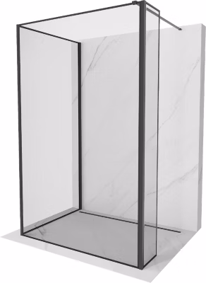 Mexen Kioto paroi de douche Walk-in 100 x 100 x 30 cm, cadre noir, noir – 800-100-100-221-70-70-030