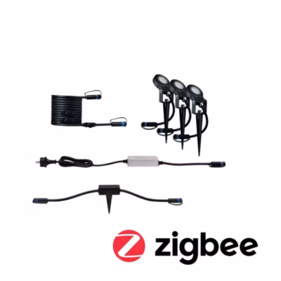 Plug & Shine Kit Smart Home Zigbee 3.0 Projecteur de jardin LED Sting IP67 3000K 3x6W 75VA Anthracite