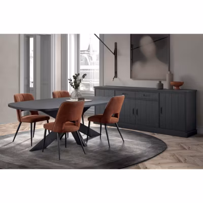 ALPHA – Ensemble Buffet 4 Portes et Table Repas Ovale 230cm