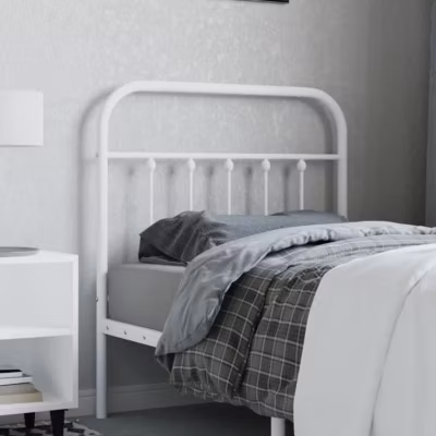 vidaXL Tête de lit métal blanc 90 cm 352655