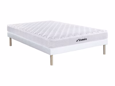 Ensemble 140 x 190 cm sommier + matelas ressorts et mémoire de forme ép.15cm – WOLKENLOS de YSMÉE