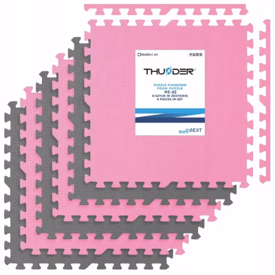 Puzzles en mousse antidérapants Thunder tapis de protection pour exercices pour enfants 60×60 cm 6 pièces
