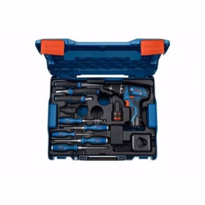 Perceuse-visseuse Bosch Professional GSR 12V-15 + outillage a main + 2 batteries 2.0Ah + Chargeur GAL 12V-20 – 060186810R