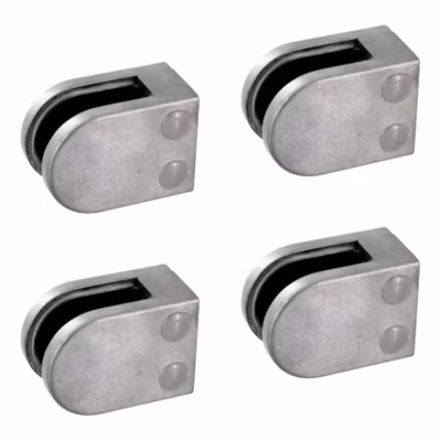 4 x Pince à verre plate modèle 05 – Ep. verre 12,76 mm – Zamak brut