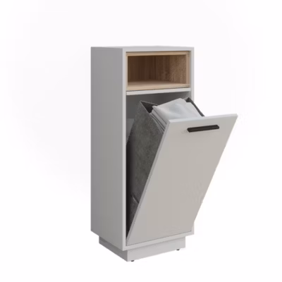 Vicco Armoire de salle de bain Blanc/Sonoma 38x93cm avec poche intérieure amovible
