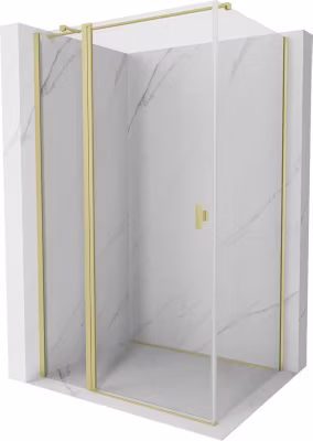 Mexen Mist T cabine de douche pivotante 120 x 95 cm, transparent, or brossé – 8A4T-120-095-55-00