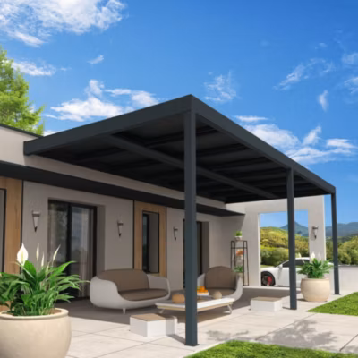 Pergola solaire ACTIVE Gris anthracite 5,804×3,491m 4000W (Kit LED 2 cotés sur chemin de câble)