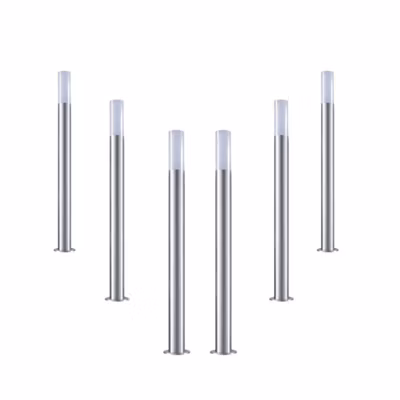 Borne Extérieure 100cm 220V IP65 ARGENT pour Ampoule E27 (Pack de 6) – SILAMP