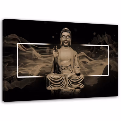 Tableau sur toile, Bouddha marron Zen Spa 100×70 cm