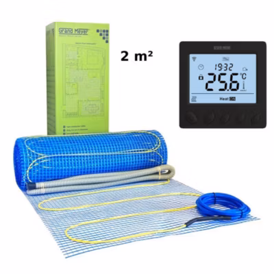 Kit chauffage au sol 2 m², 170 W/m² + W390 thermostat Wi-Fi programmable