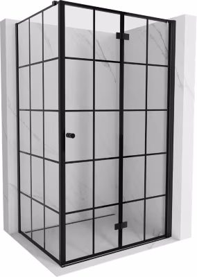 Mexen Mist-F cabine de douche pliante droite 80 x 100 cm, grille noire, noir – 8A6T-080-100-70-77-P