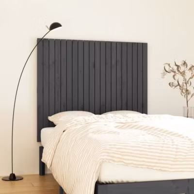 824940 vidaXL Tête de lit murale Gris 127,5x3x110 cm Bois massif de pin