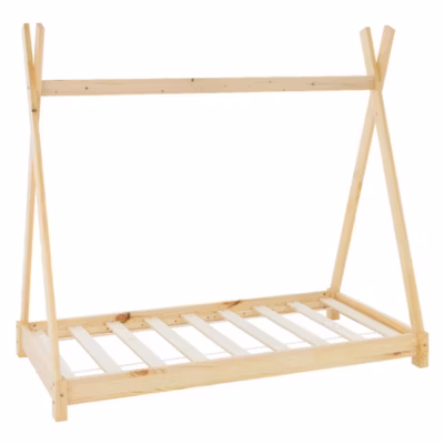 Lit d&rsquo;enfant ML-Design Tipi 70×140 cm naturel simple en bois de pin sommier à lattes style indien