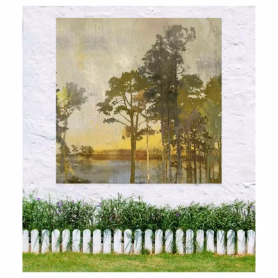 Tenture murale extérieure imprimée HORIZON DORE, H.1.5 x L.1.5 m, Made in France par Scenolia