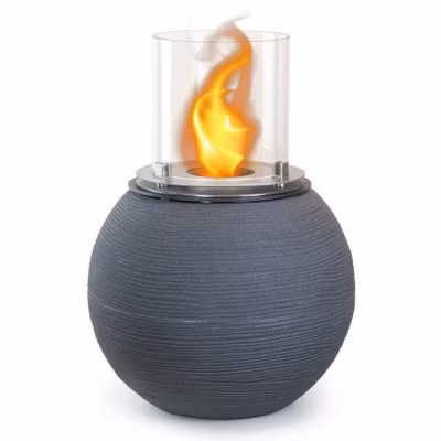 Cheminée au bioéthanol – BOTTICELLI – Fonte Gris – d.40 cm – h.55 cm – Intérieur/Extérieur