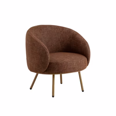 Fauteuil en tissu terracotta confort Orenzo