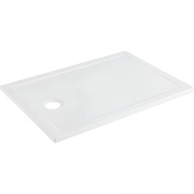 Receveur de douche à poser extra plat épaisseur 30mm céramique traditionnelle SANINDUSA Stepin 100×80 blanc