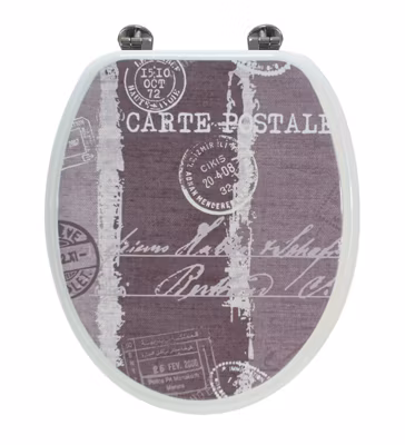 Abattant de toilette en bois compressé MDF Carte postale Siege WC standard