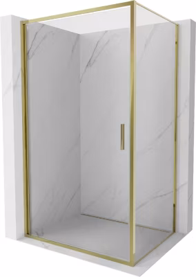 Mexen Exo cabine de douche pivotante 75 x 120 cm, transparent, dorée – 817-075-120-50-00