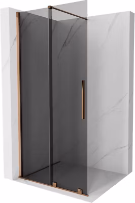 Mexen Velar paroi de douche coulissante Walk-in 110 x 200 cm, graphite 8 mm, or rose – 871-110-000-43-60