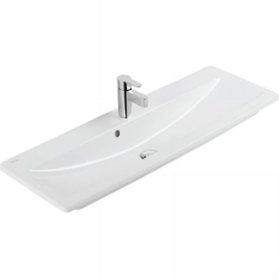 Vasque murale ou à encastrer céramique traditionnelle SANINDUSA Look 103×36 blanc