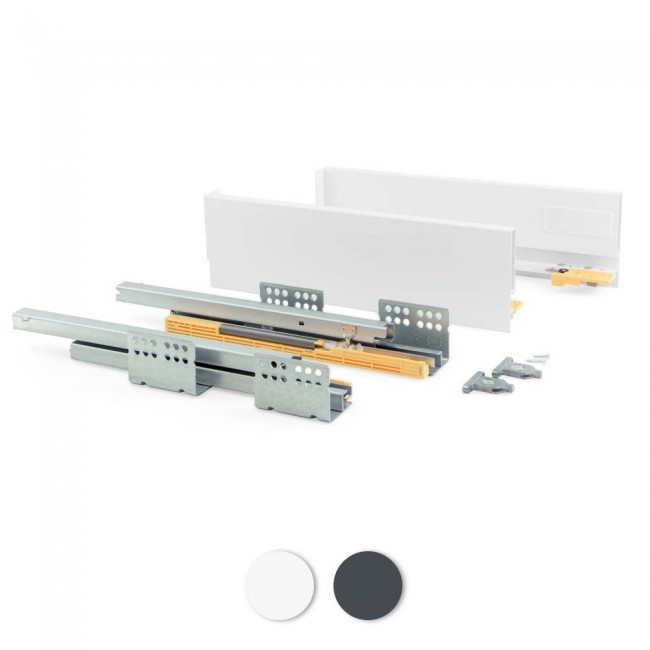 Tiroir en kit – sortie totale – côtés acier 105 mm – Concept EMUCA
