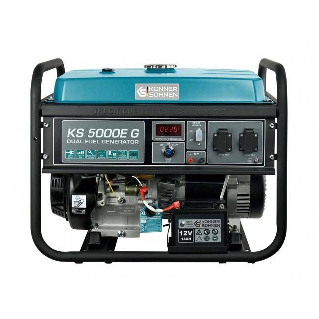 Groupe électrogène à essence/gaz – démarrage manuel/électrique – 4,5 kW – 230V – KS 5000E G KONNER & SOHNEN