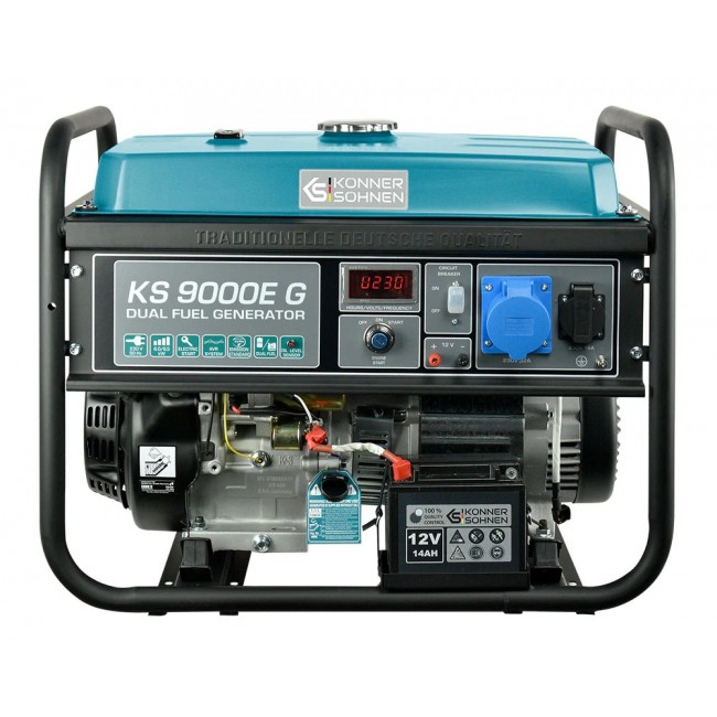 Groupe électrogène à essence/gaz – démarrage manuel/électrique – 6,5 kW – 230V – KS 9000E G KONNER & SOHNEN