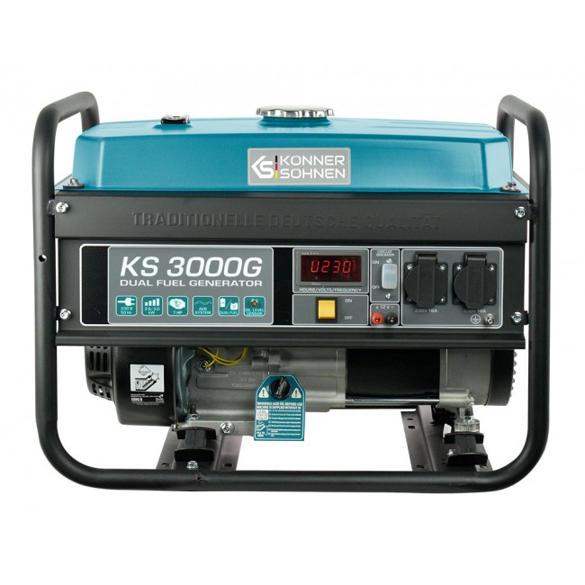 Groupe électrogène à essence/gaz – démarrage manuel- 3 kW – 230V KS3000G KONNER & SOHNEN