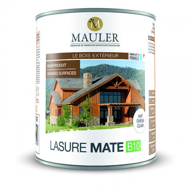 Lasure mate B10 mat incolore -protège et décore bardage bois extérieur Mauler