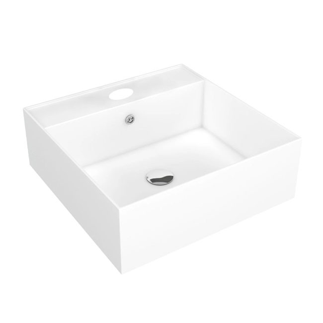Vasque à poser carrée 40 x 40 cm – blanc – Fjord AURLANE