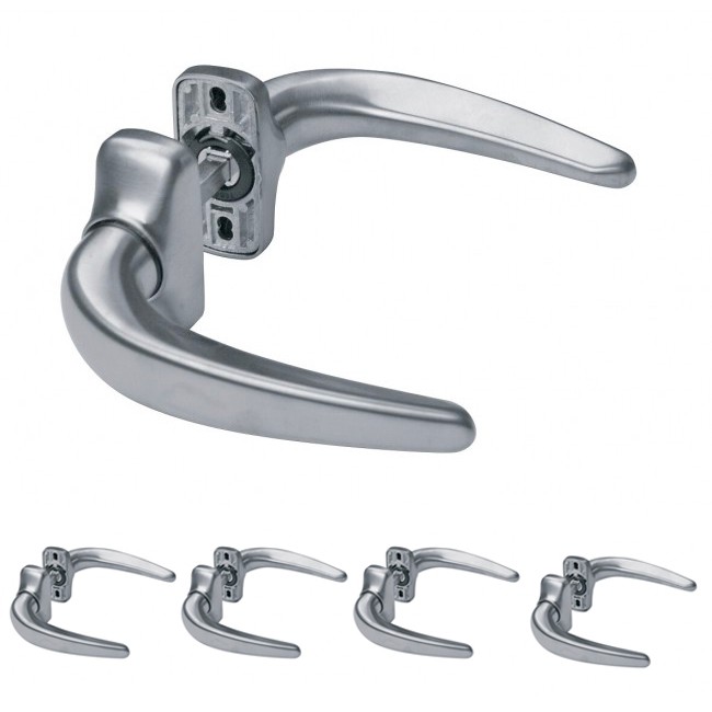 5 paires de poignées sur rosaces Horus pour portes alu – inox PVD FAPIM