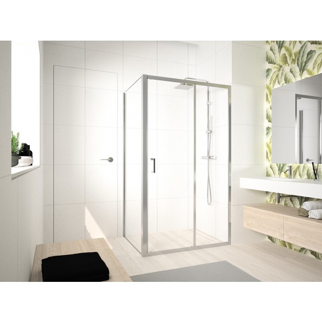 Porte de douche pivotante extensible 114-120 cm – verre transparent – Ocean G+F NOVELLINI