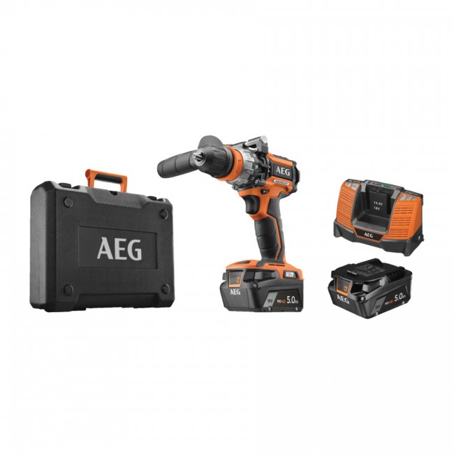 Perceuse à percussion Brushless 18V 75 Nm + 2 batteries 5Ah + coffret – BSB18CBL-502CS AEG Powertools