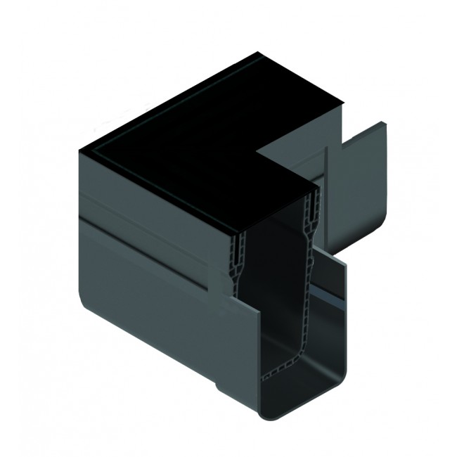 Raccord d'angle pour caniveau avec grille alu – noir – Slimline – stocké ACO