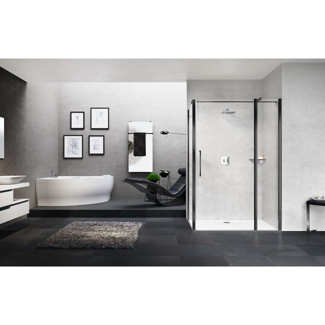 Paroi de douche 1 porte battante avec 1 fixe en alignement Young 2P+F NOVELLINI