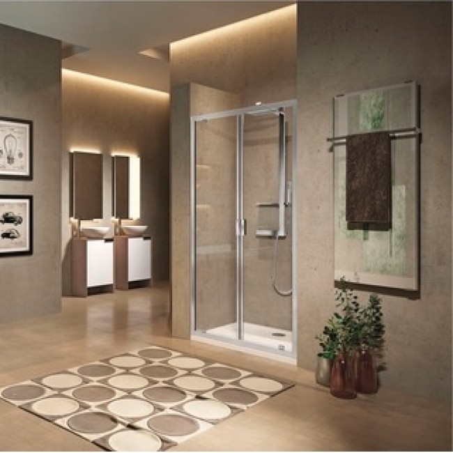 Paroi de douche à 2 battants – en niche ou en angle – Lunes 2.0 B NOVELLINI