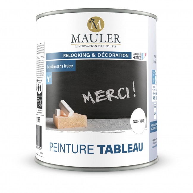 Peinture pour tableau à la craie – noir mat – 1 litre Mauler