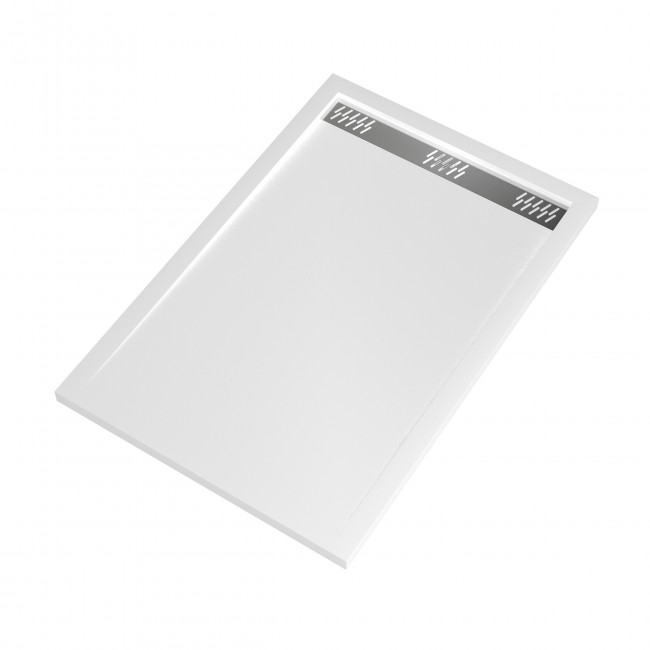 Receveur de douche extra plat blanc avec caniveau – Pure 2 AURLANE