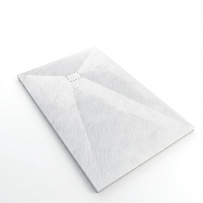 Receveur de douche effet pierre – ardoise blanc mat – Stone 2 AURLANE
