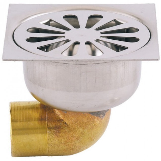 Siphon de sol – en laiton – à souder – 100x100mm VALENTIN